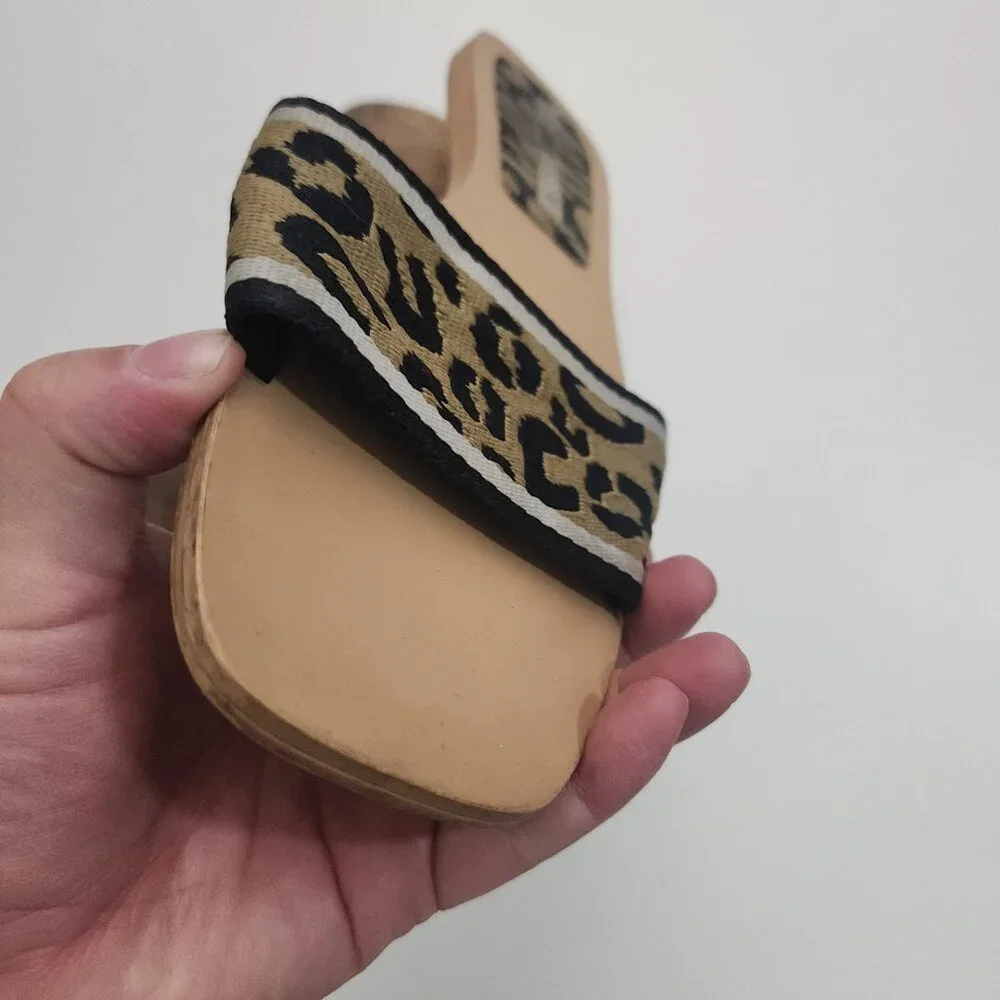 ZARA Leopard Print Y2K Style Slide Sandals Women's Size 7.5 - Picture 9 of 10
